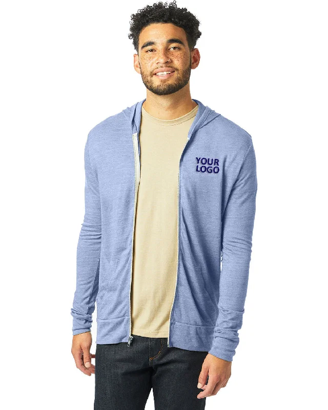 Cozy Footwear Alternative Eco-Jersey Zip Hoodie,  Eco Pacific Blue