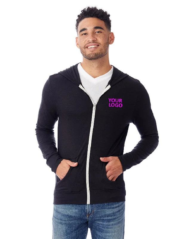 Simple Chic Alternative Eco-Jersey Zip Hoodie,  Eco True Black