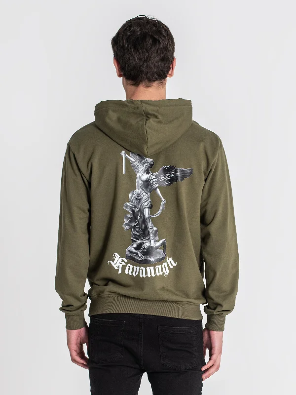 Fashionable In The Times Army Green Warrior Angel Hoodie