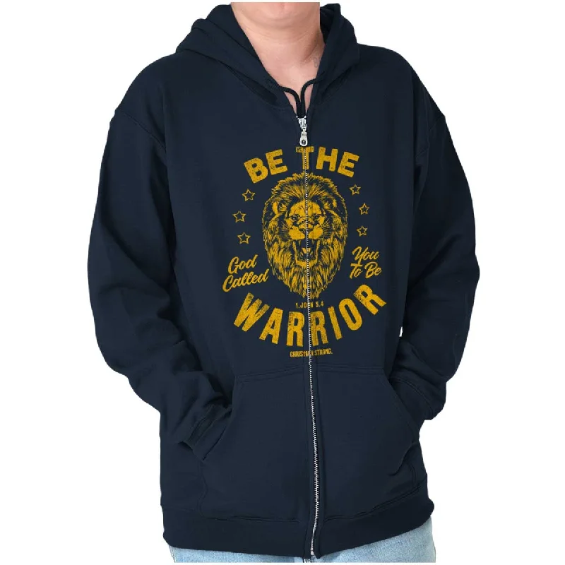 Fresh Comfort Be the Warrior Lion Zip Hoodie