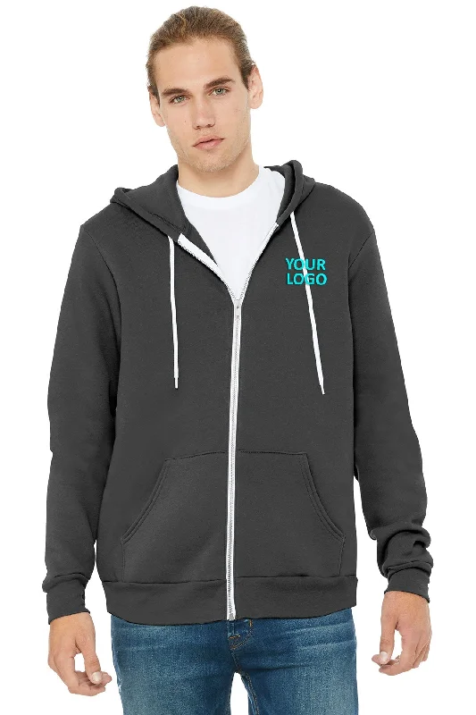 Light Layers Bella Canvas Unisex Fleece Full-Zip Hoodie, Asphalt
