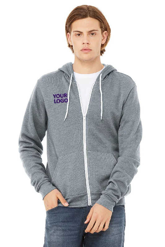 Comfortable Sweaters Bella Canvas Unisex Fleece Full-Zip Hoodie, Athletic Heather