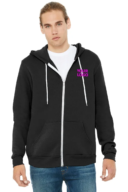 Warm Chic Bella Canvas Unisex Fleece Full-Zip Hoodie, Black