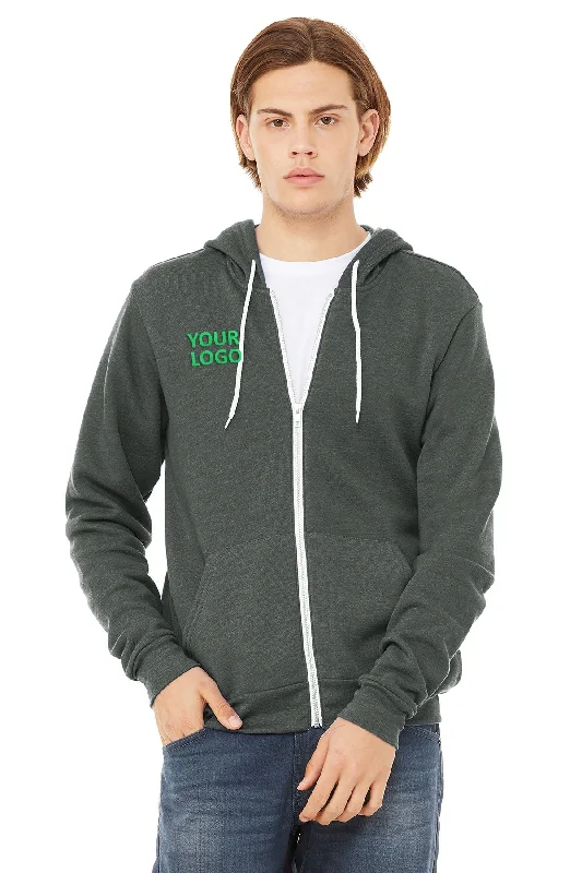Cozy Chic Trends Bella Canvas Unisex Fleece Full-Zip Hoodie, Deep Heather