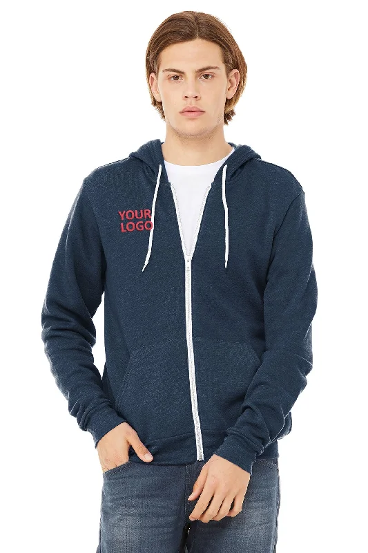 Windbreaker fashion Bella Canvas Unisex Fleece Full-Zip Hoodie, Navy