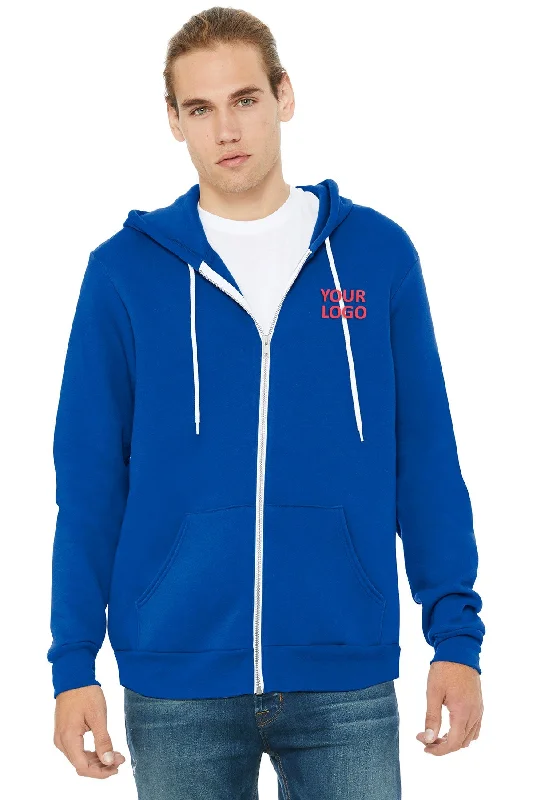 Comfortable down Bella Canvas Unisex Fleece Full-Zip Hoodie, True Royal