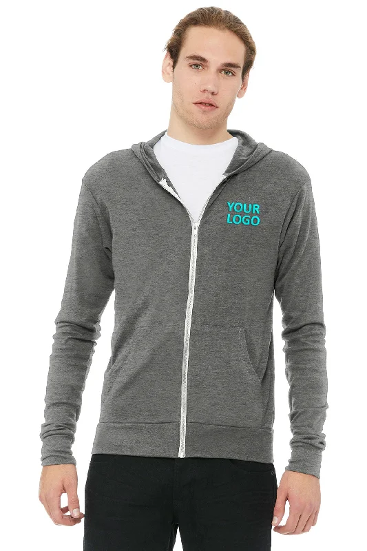 Sports And Leisure Bella Canvas Unisex Triblend Full-Zip Lightweight Hoodie, Grey