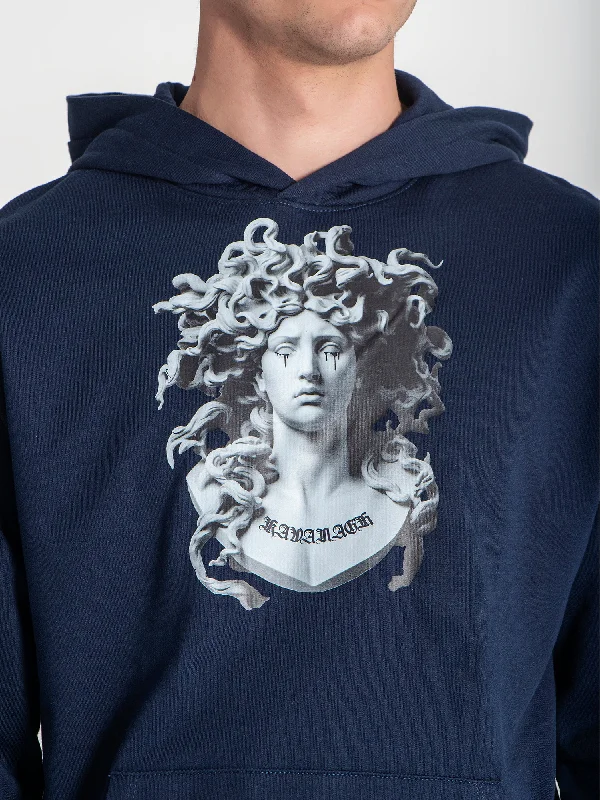 Exquisite Fabrics Blue Medusa Hoodie