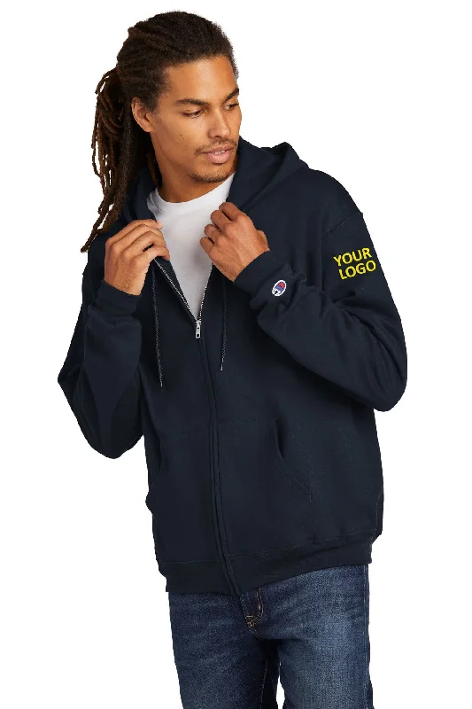 Cozy Essentials Champion Eco Fleece Full-Zip Hoodie, Navy
