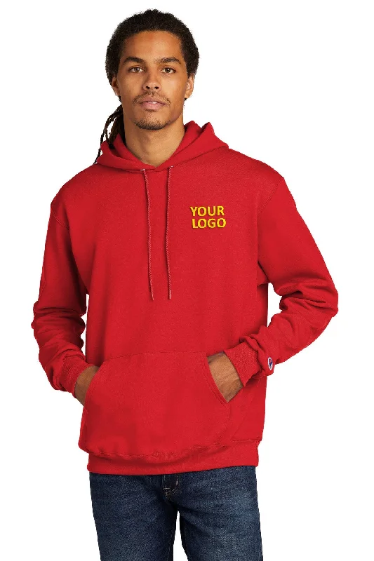 Stylish Fit Champion Eco Fleece Pullover Hoodie, Scarlet