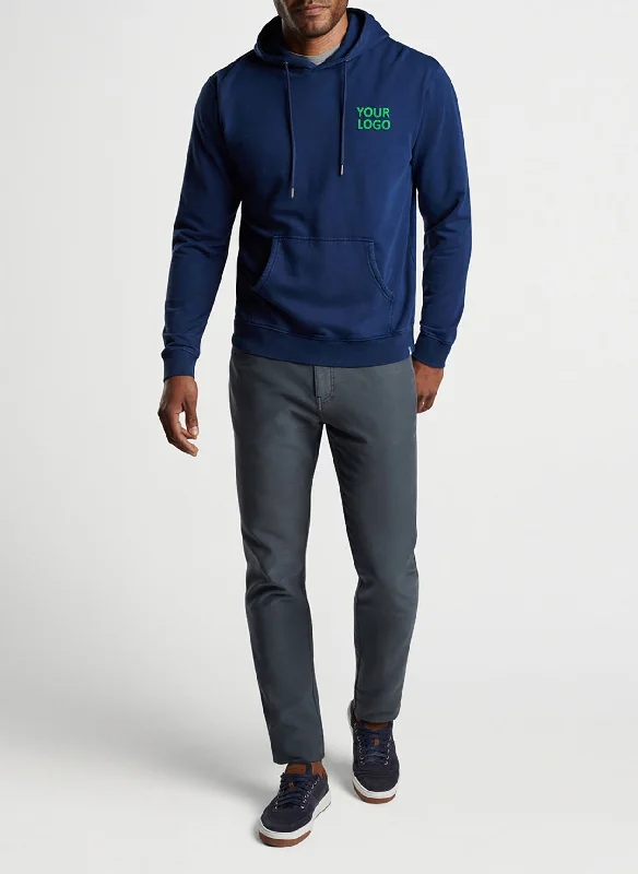 Elegant Fit Peter Millar Essential Lava Wash Custom Hoodies, Navy