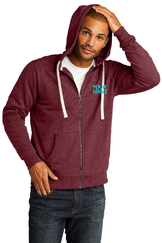 Customized Version District Re-Fleece Full-Zip Hoodies, Maroon Heather