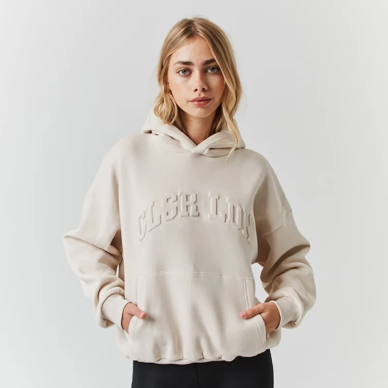 Classic Choice Embossed Varsity Hoodie | Stone