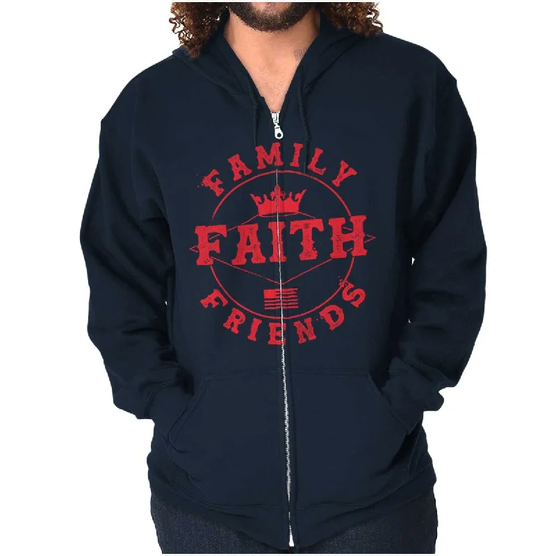 Soft Style Faith Family Friends Zip Hoodie