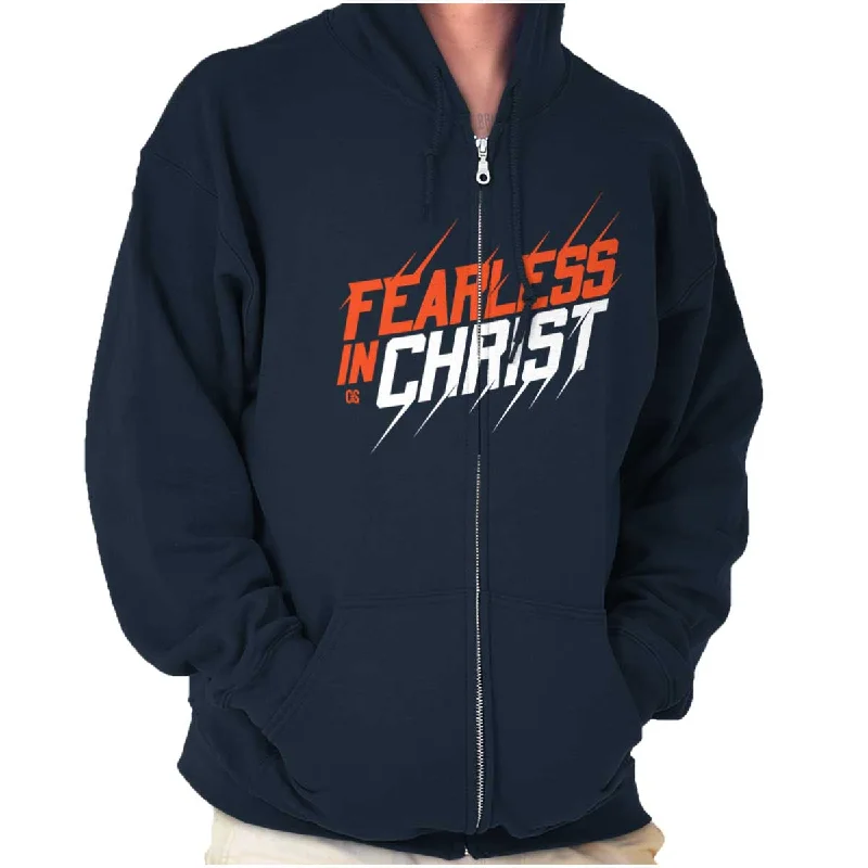 Stylish Jackets Fearless in Christ Zip Hoodie