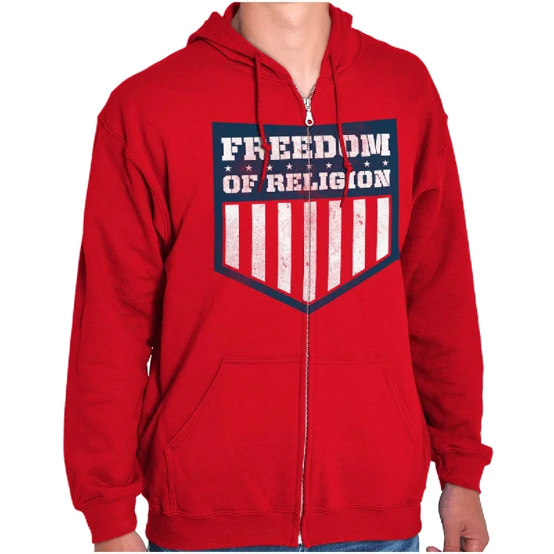 Sporty Wear Freedom of Religion Zip Hoodie