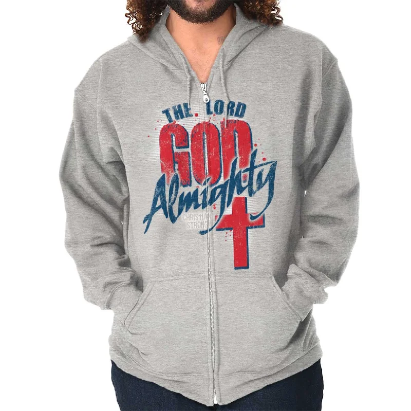 Elegant Comfort God Almighty Zip Hoodie