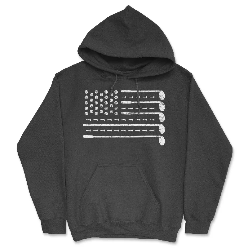Relaxed Fashion Golf American Flag Hoodie