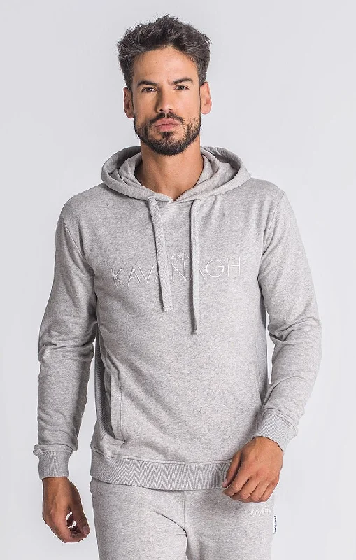 Elegant Outline Grey Melange Winners Planet Hoodie