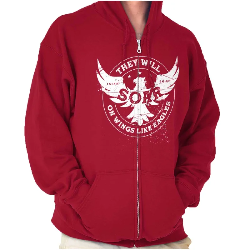 Classic Comfort On Eagles Wings Zip Hoodie