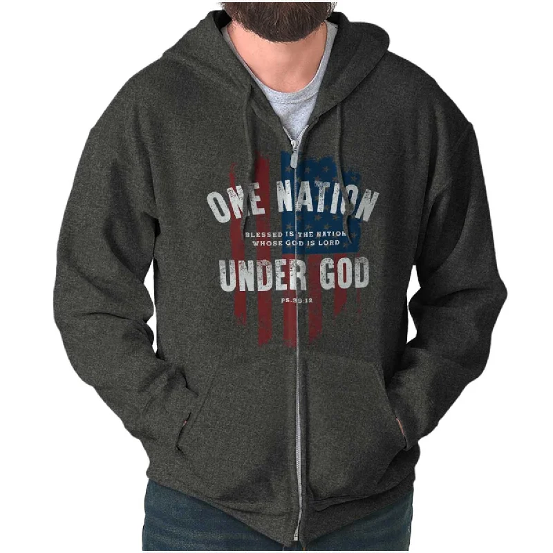 Warm Atmosphere One Nation Under God Zip Hoodie