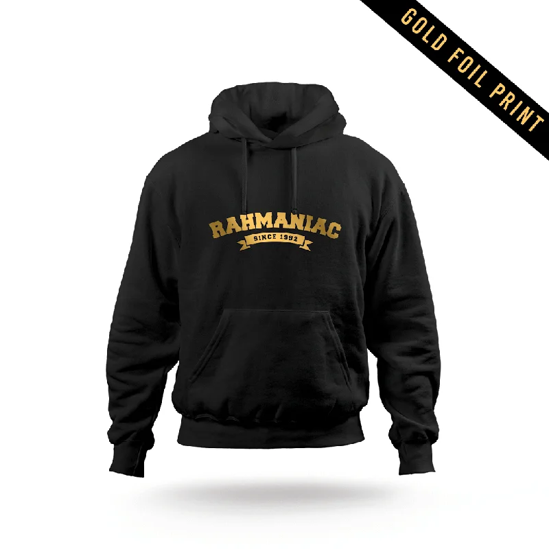 Rahmaniac | Gold Foil Printed Black Hoodie