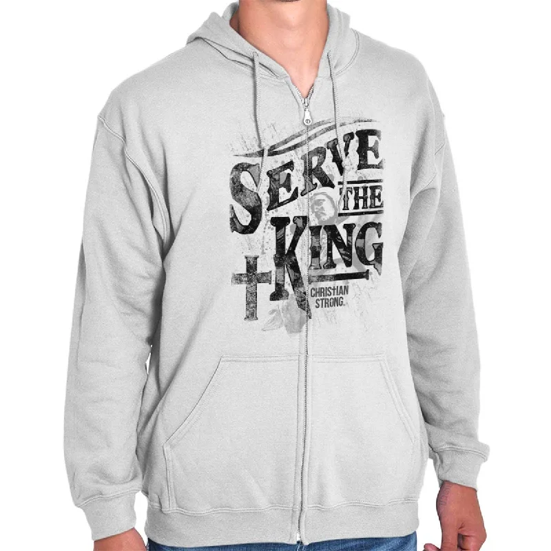 Wandering freely Serve The King Jesus Christ Zip Hoodie