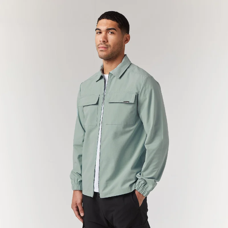 Quality Tailoring Smart Utility Overshirt | Sage