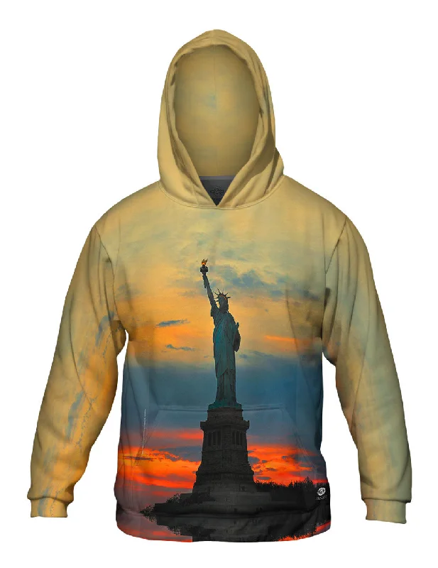 Youthful Vitality Statue Of Liberty Golden Sunset