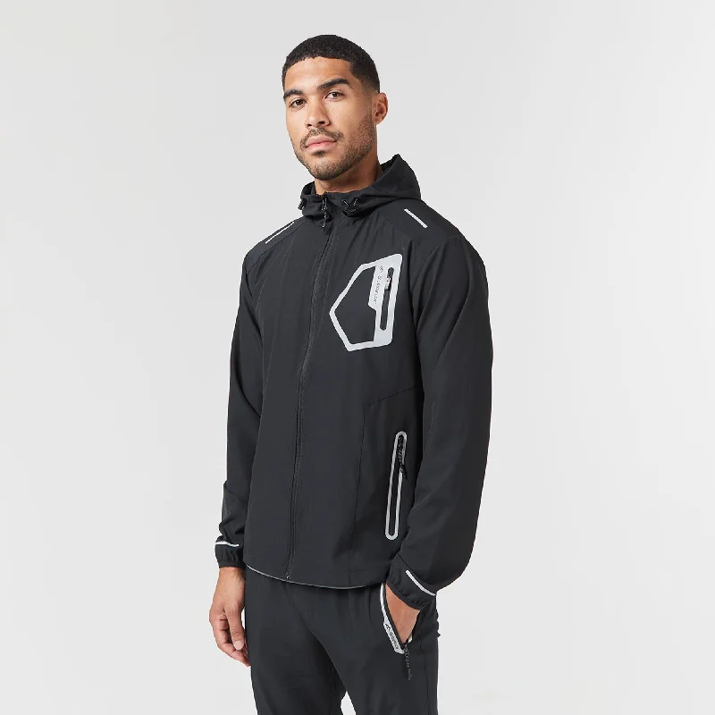 Lounge Chic Tech Pocket Windbreaker | Black