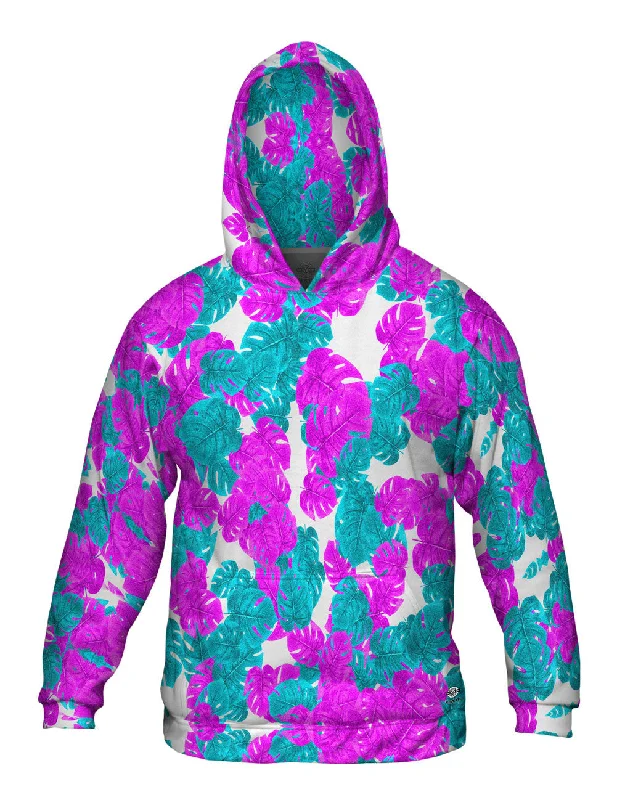 Fresh And Capable Tropical Leaves Pink Foliage Pattern