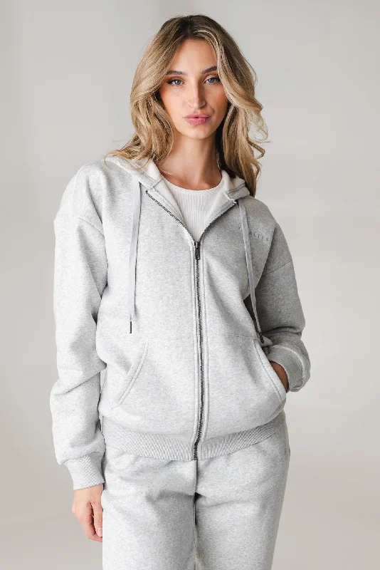 Relaxed Fit Vitality Uni Cozy Zip - Stone Marl