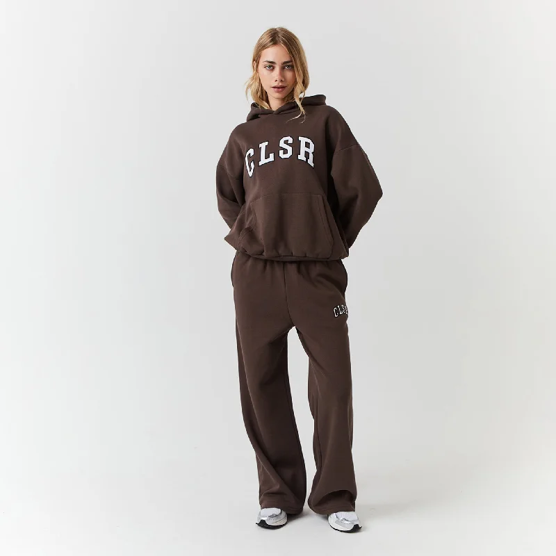 Versatile Itinerary Varsity CLSR Applique Tracksuit | Brown