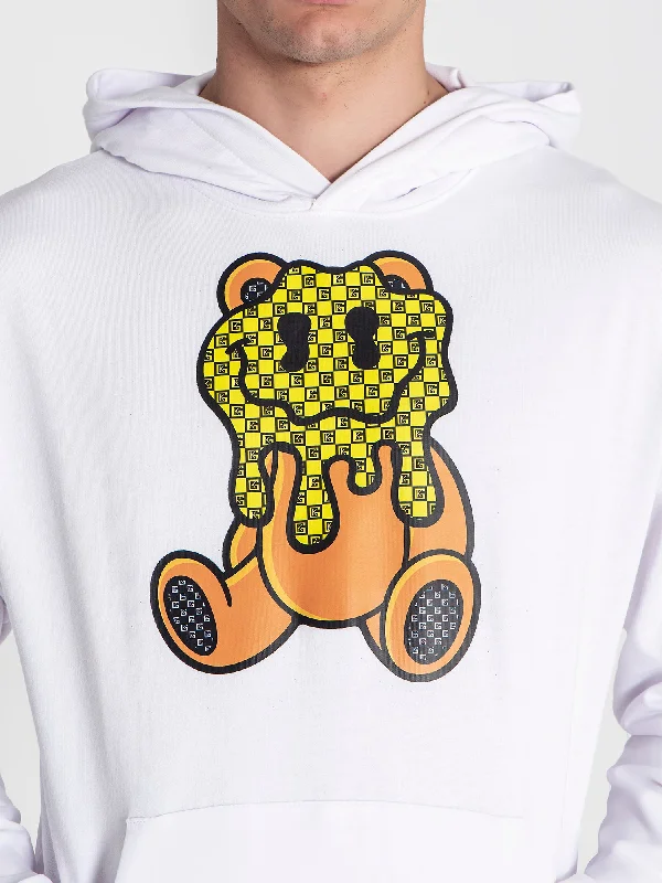 Tropical Style White Melting Bear Hoodie