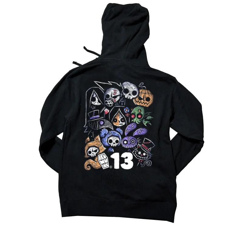 Single-shoulder Neck Design Year 13 Hoodie