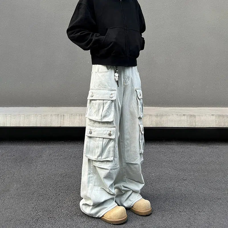 Comfy Chic Wear Pockets Baggy Cargo Pants