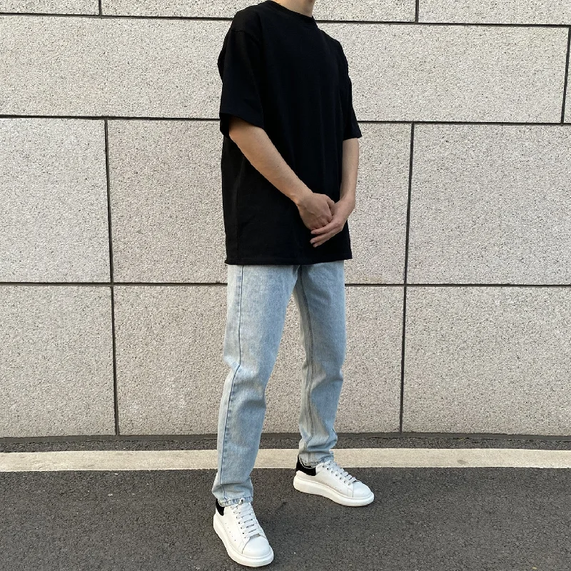 British Style Basic Light Blue Jeans
