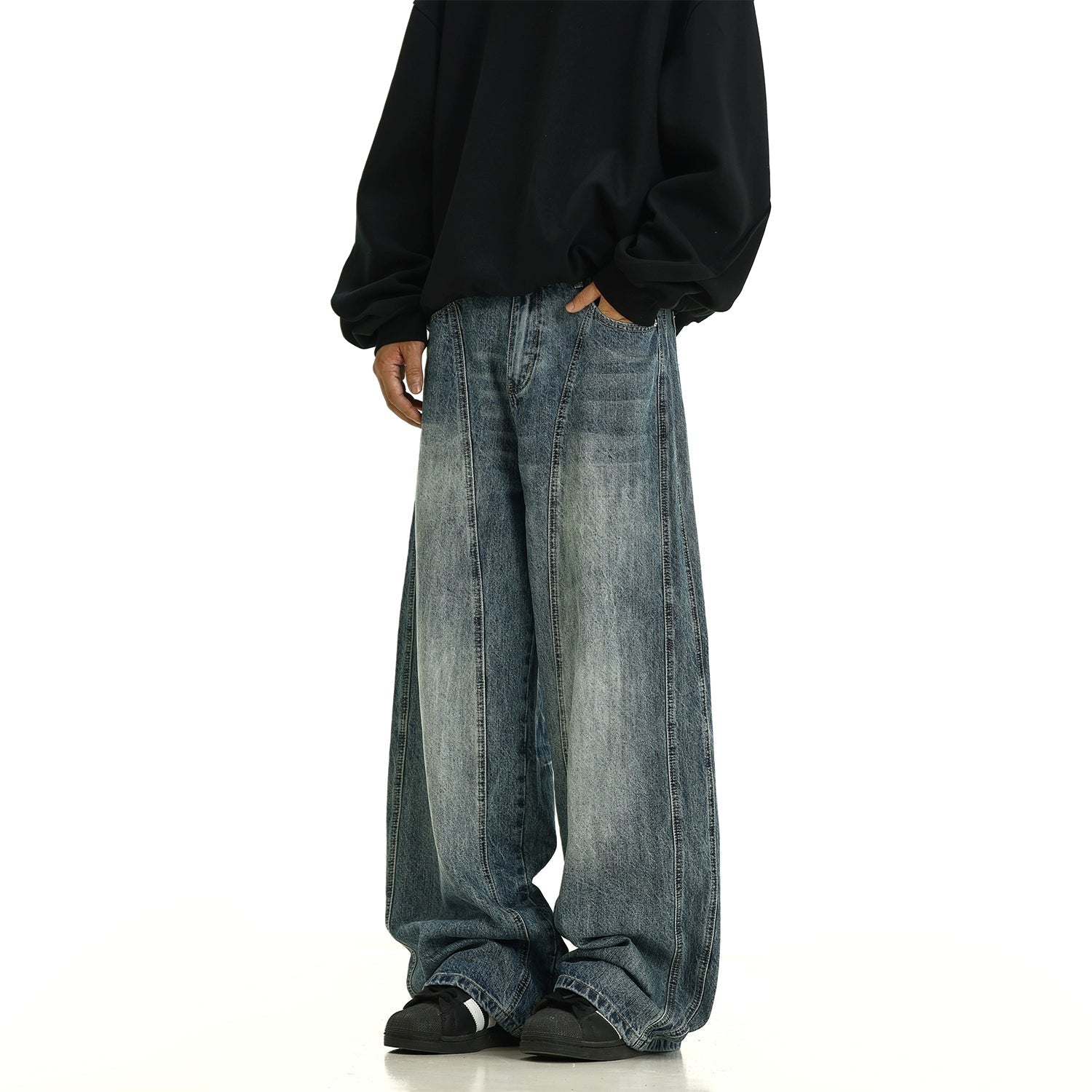 Effortless Elegance Blue Wide-Leg Jeans