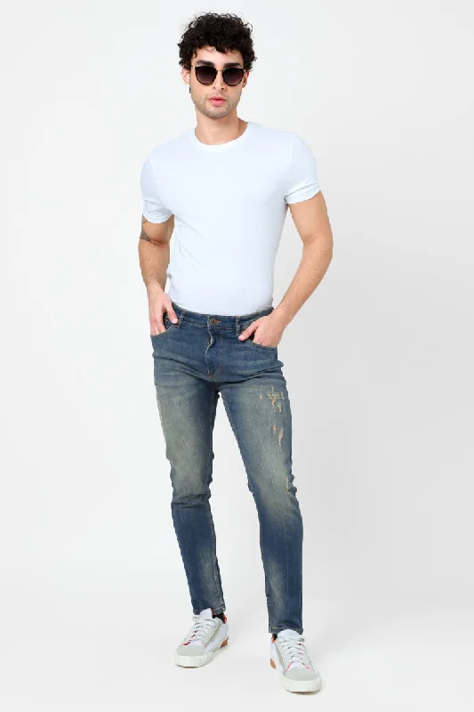 College Style Burly Dusty Blue Denim