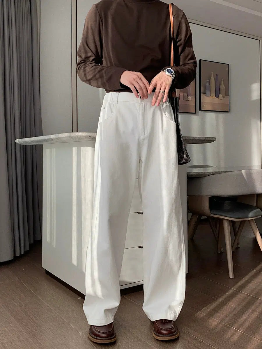 Easygoing Style Cleanfit Wide-Leg Denim Pants