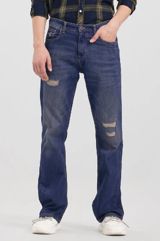 Sports Style Dexton Dark Blue Bootcut Jeans