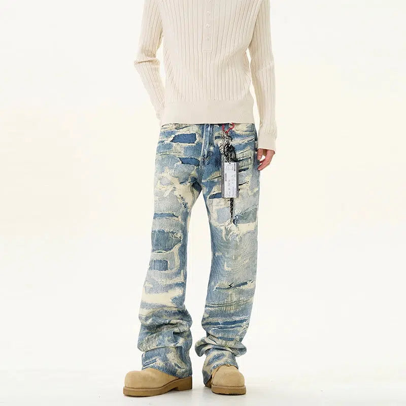 Comfortable Chic Distressed Ripped Denim Pants