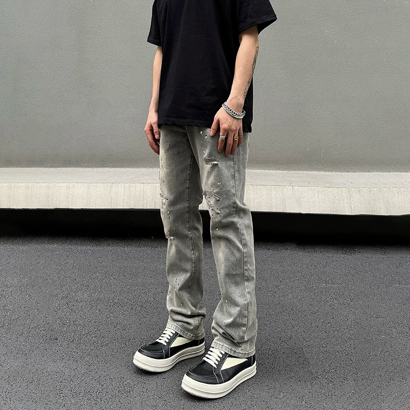Trendy Items Paint Splatter Distressed Jeans