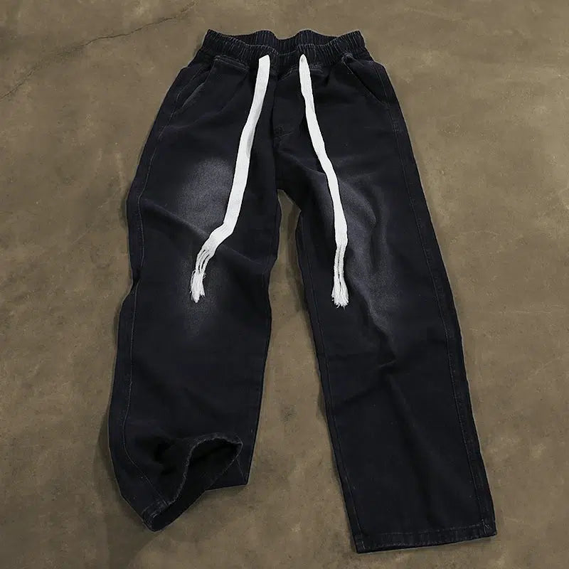 Comfortable Outfits Drawstring Straight-leg Jeans