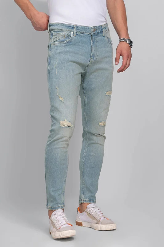 Cozy Fashions Exquisite Grunge Blue Skinny Jeans