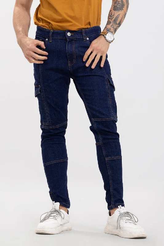 Trendy Comfort Hardy Blue Cargo Jeans