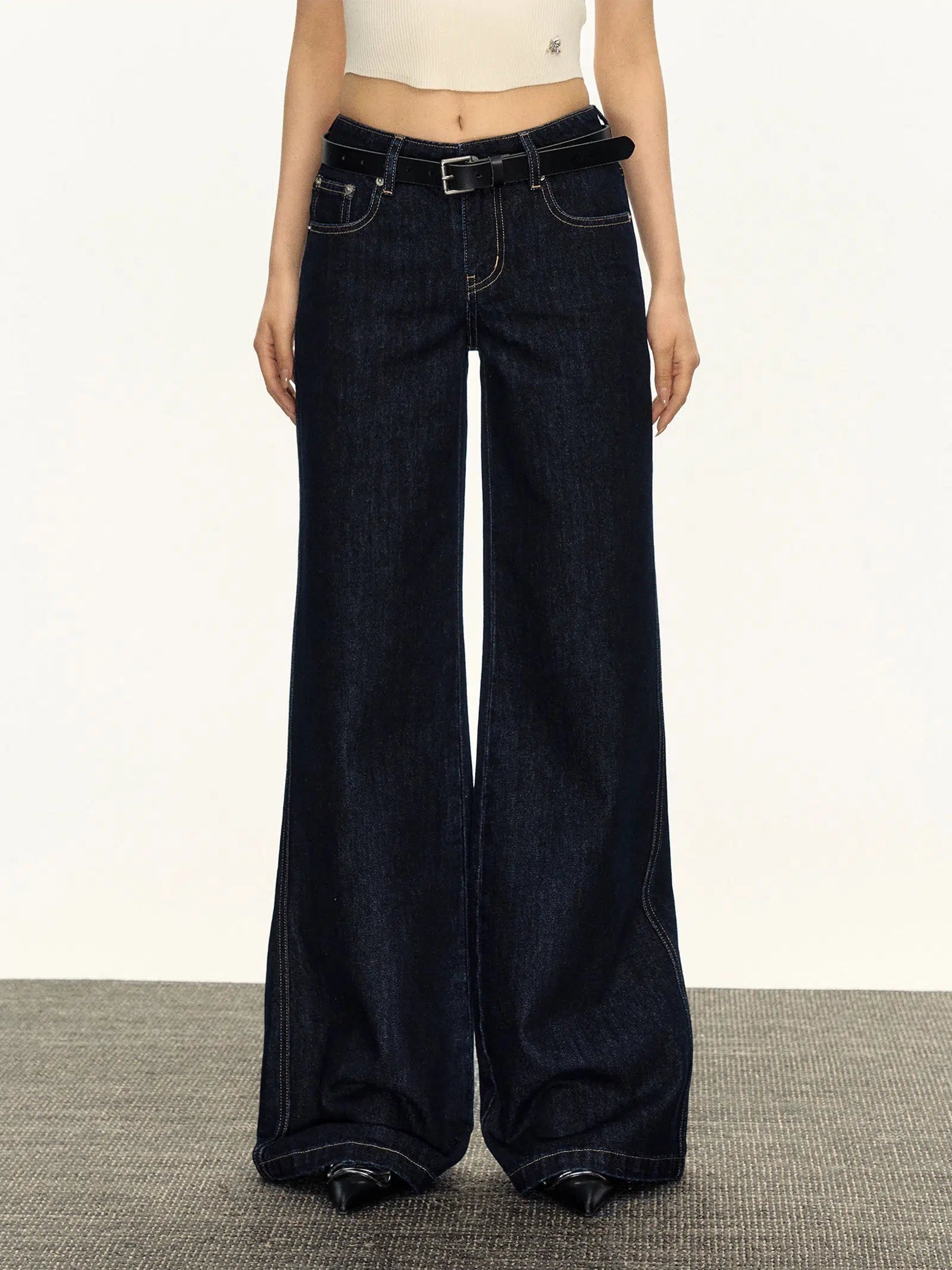 High-end Design High-Waisted Wide-Leg Jeans