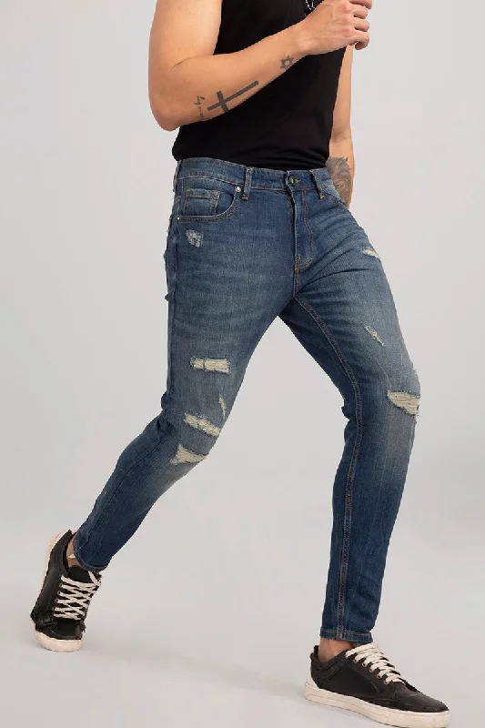 Fashion Expert Kiko Grunge Blue Skinny Jeans