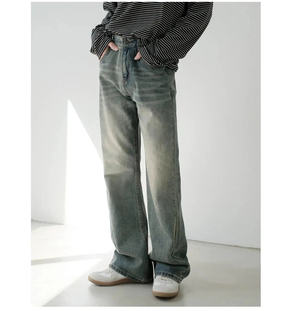 Elegant Tailoring Loose Fit Denim Pants