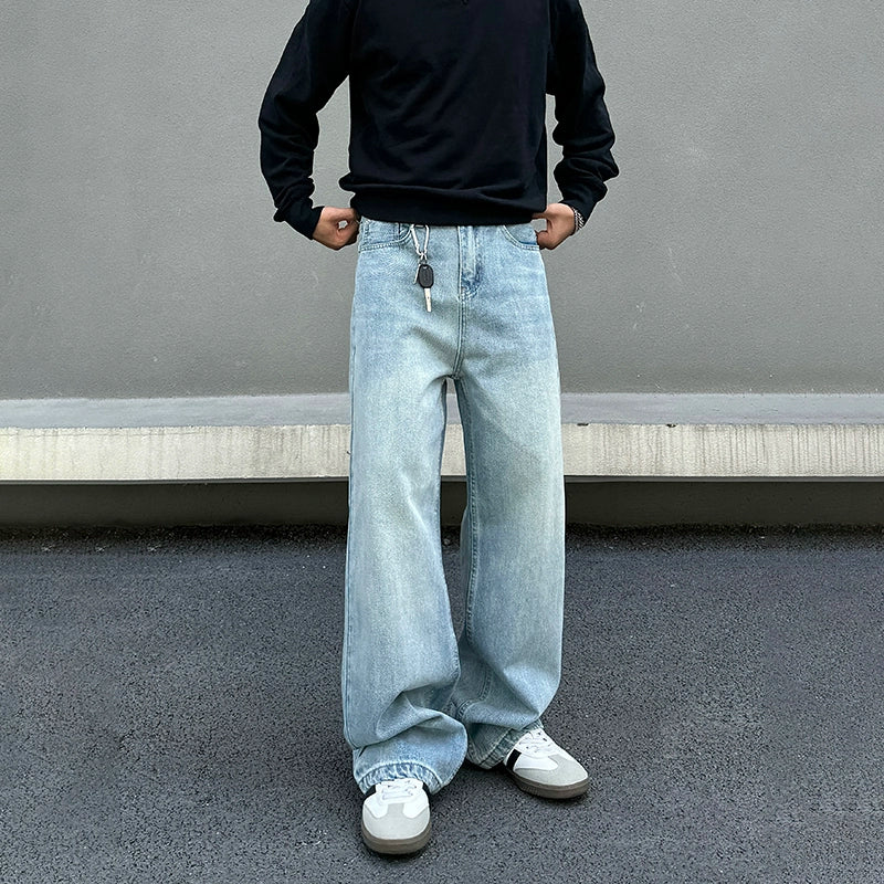 Loose Fit Washed Denim Pants